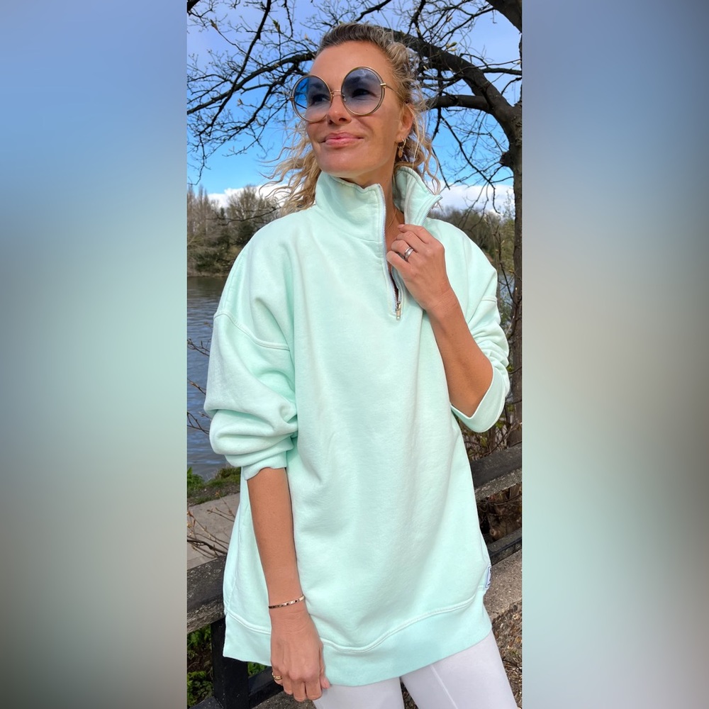 Diana Zip Neck Sloppy Joe UK 02 Pale Mint NWT